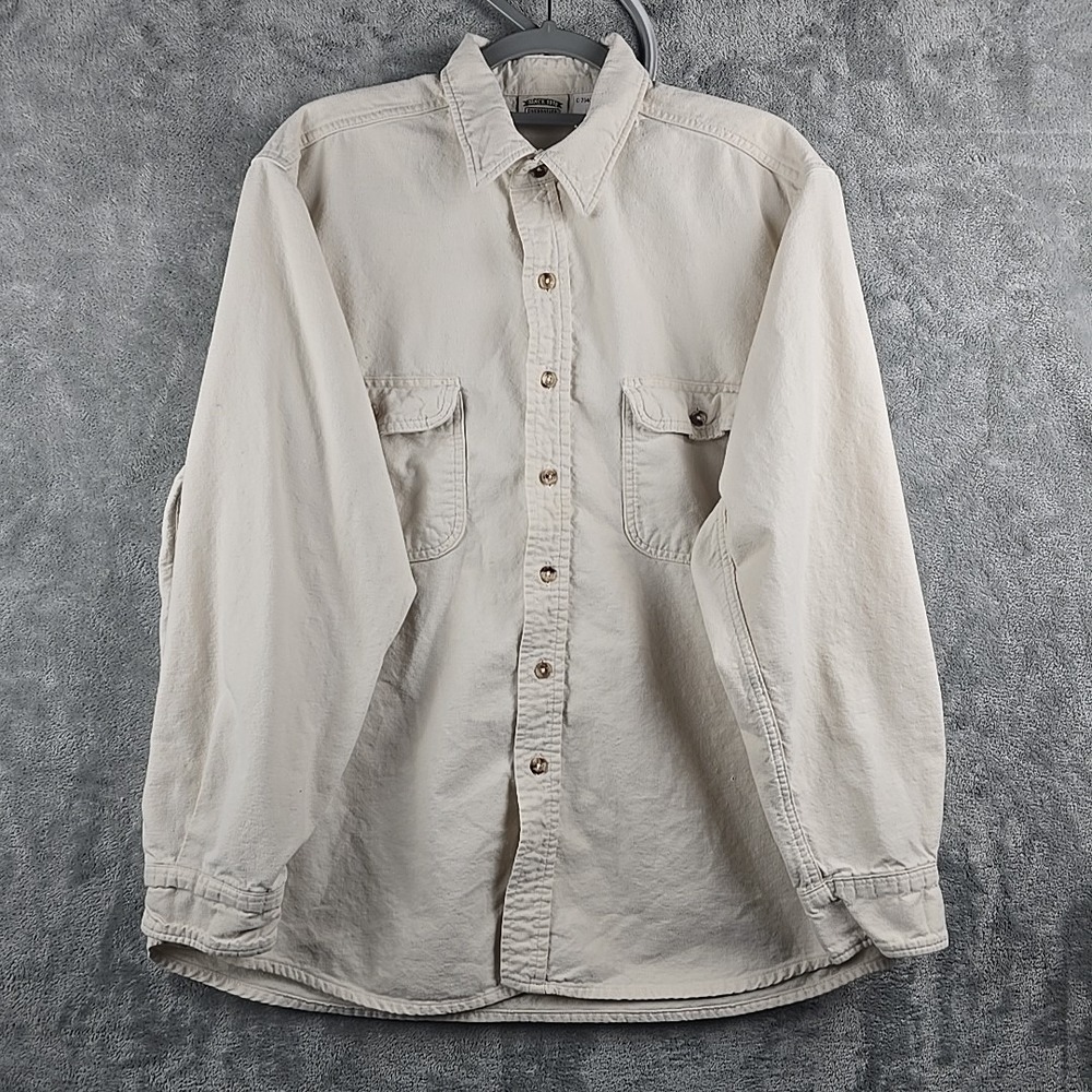 Five Brother Flannel Button Shirt Mens Size XL Biege Vintage‎ Pockets Flaw